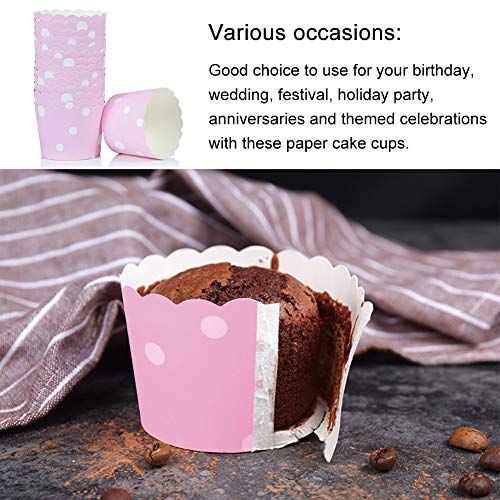 Moldes de papel para magdalenas - WENTS 100PCS Grande Moldes Papel Copa de Horneado Moldes de Papel para Cupcakes Magdalenas ideales para fiestas y celebraciones(Rosa/Azul)