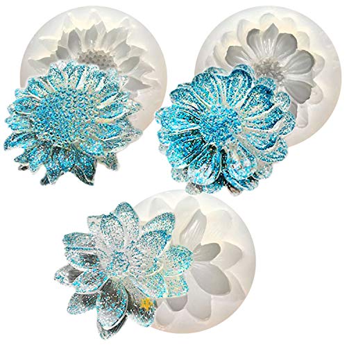 Moldes de silicona epoxi Resina Casting Collar Colgante Pendientes Joyería Artesanía (Flor)