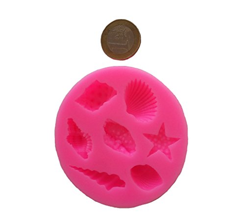 Moldes de silicona para bordes de tarta, con patrón de molusco y animales marinos, para fondant, mazapanes y otras pastas, de ROYAL HOUSEWARE