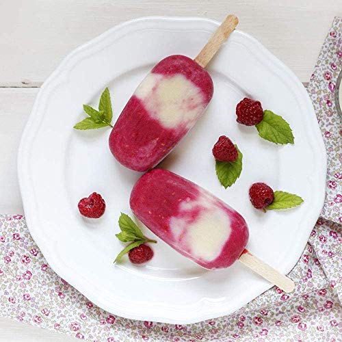 Moldes de silicona para helado, en forma ovalada, 4 cavidades con 100 palos de madera, juego de 2