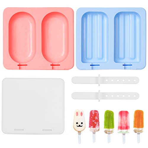 Moldes Helados Silicona, Moldes para Helados y Polos, Moldes Polos Niños, Ice Cream Mold, Ice Lolly Moulds, Sin BPA Molde para Hacer Helados Caseros