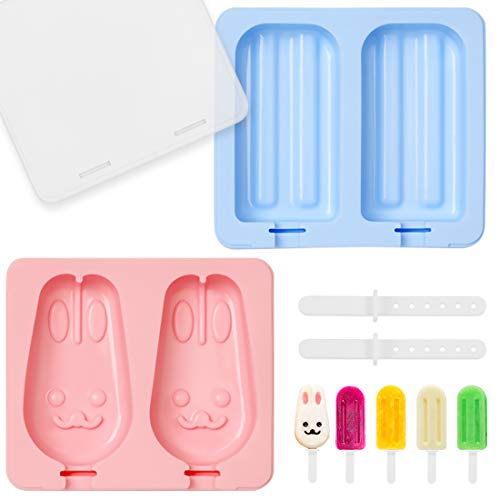 Moldes Helados Silicona, Moldes para Helados y Polos, Moldes Polos Niños, Ice Cream Mold, Ice Lolly Moulds, Sin BPA Molde para Hacer Helados Caseros