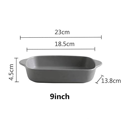 Moldes para lasaña Utensilios for hornear de porcelana duraderos rectangulares Plato for hornear de esmalte de cerámica con mango for cocinar, banquetes de cocina y uso diario Hornear plato lasaña sar