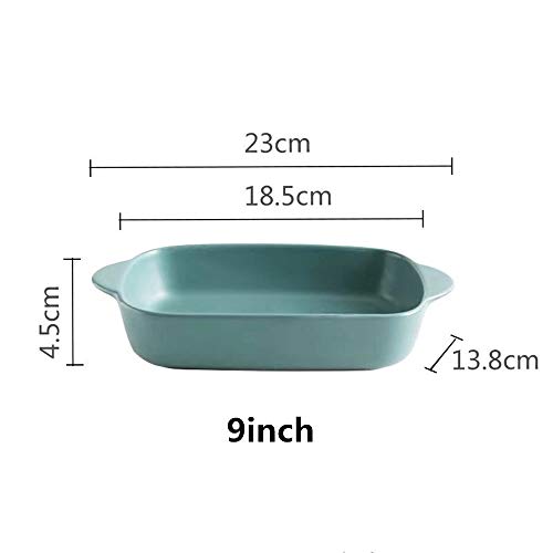 Moldes para lasaña Utensilios for hornear de porcelana duraderos rectangulares Plato for hornear de esmalte de cerámica con mango for cocinar, banquetes de cocina y uso diario Hornear plato lasaña sar
