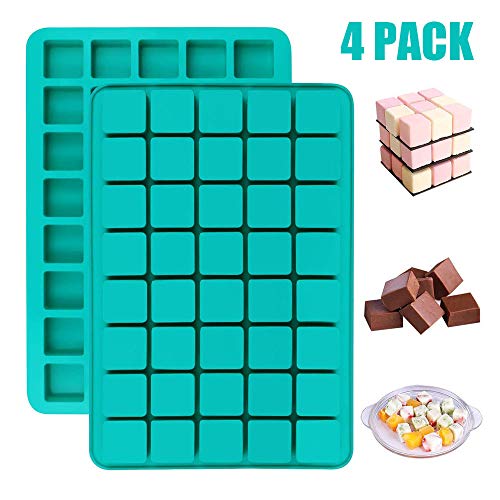 Moldes Rectangulares De Silicona Para Caramelos, 4 Unidades, 40 Cavidades, Cuadrados, Moldes De Silicona Para Caramelos, Molde De Barra De Chocolate Para Trufas, Gelatina