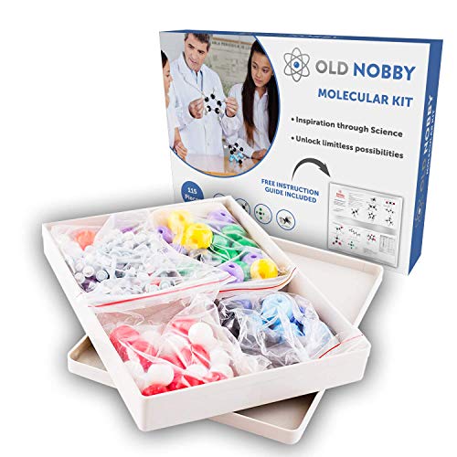 Molecular Model Kit (239 piezas) Juego de química avanzada con guía de instrucciones – Química Estructura Kit para química profesores, alumnos y jóvenes científicos con átomos, bonos y orbitals