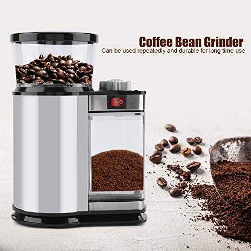 Molinillo de Café Eléctrico, 120W Molinillo de Grano de Café, de Acero Inoxidable, con los 9 Modos para Usar en el Hogar, la Cafetería(EU)