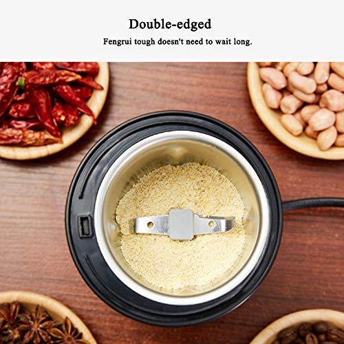 Molinillo De Café Eléctrico, 150W De Acero Inoxidable Hojas Grinder, Pequeño Uso En El Hogar del Grano De Café Molinillos De Especias, Hierbas, Frutos Secos, Cereales, Negro