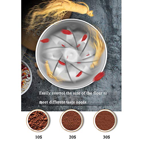 Molinillo De Café Eléctrico, 300W Acero Inoxidable Muelas, Pequeño Uso En El Hogar del Grano De Café Molinillos De Especias, Hierbas, Frutos Secos, Cereales, Negro