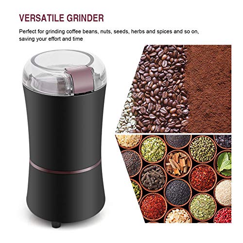Molinillo de Café Eléctrico,Muela los Granos de café, Las Especias, Frijoles Las nueces y los Granos Hojas de Acero Inoxidable duraderas