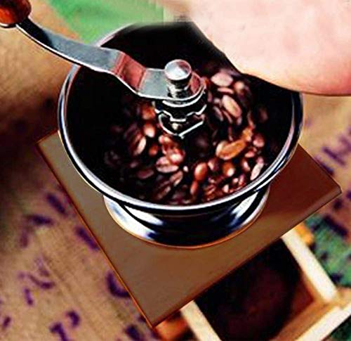 Molinillo de café manual de madera vintage de cerámica antigua manivela molino de café con estilo retro molinillo de café de madera de grano giratorio mano molinillo de café