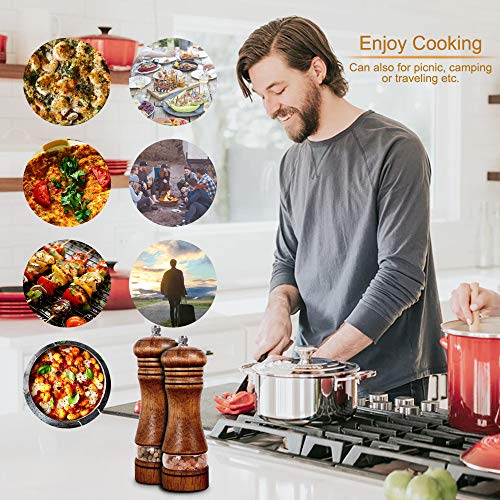 Molinillo de Pimienta,Molinillo Sal y Pimienta,Durable Molinillo de Pimienta y Molinillo de Sal Gruesa Ajustable y Ventana Visible,para cocinar BBQ,2 Piezas.