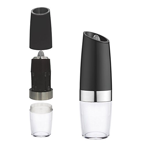 Molinillo eléctrico de sal y pimienta, alimentado por batería, grosor de molienda ajustable, luz LED azul, molinillo de pimienta negro electrónico de calidad superior