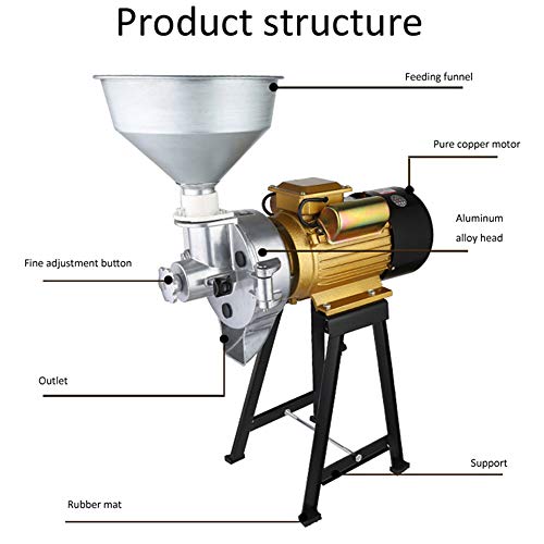 Molino de grano Molinillo 3500W Comercial Máquina de mantequilla de maní húmeda seca Máquina para frijoles Tofu Sésamo Salsa de chile Refinador de harina de maíz Caliente