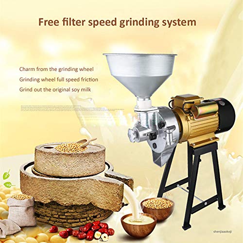Molino de grano Molinillo 3500W Comercial Máquina de mantequilla de maní húmeda seca Máquina para frijoles Tofu Sésamo Salsa de chile Refinador de harina de maíz Caliente