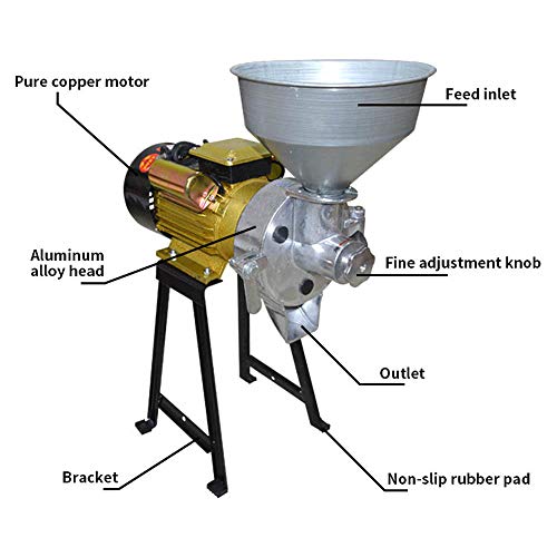 Molino de grano Molinillo 3500W Comercial Máquina de mantequilla de maní húmeda seca Máquina para frijoles Tofu Sésamo Salsa de chile Refinador de harina de maíz Caliente