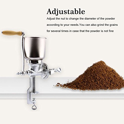 Molino de grano, – Molinillo manual de cereales maíz sal pimienta café Nuez triturador con soporte, muy eficaz para cocina Hogar