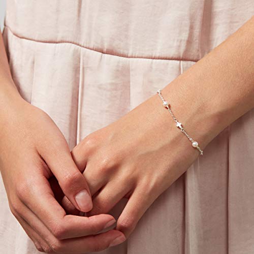 Molly Brown - Pulsera para la comunión de perlas y cruces