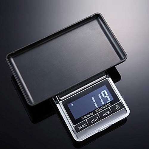 Momangel 0.01 G 0.1 G Balanza Mini Mesa Balanza Palma Escala Joyas para El Hogar Escala De Té Multi EspecificacióN Negra 500g/0.1g
