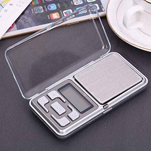 Momangel Joyas Llamadas Escalas para TeléFonos MóViles PortáTiles Mini Bolsillo Balanzas ElectróNicas Palma PrecisióN ElectróNica 500/0.01G Plata Silver 0.1~500g