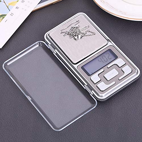 Momangel Joyas Llamadas Escalas para TeléFonos MóViles PortáTiles Mini Bolsillo Balanzas ElectróNicas Palma PrecisióN ElectróNica 500/0.01G Plata Silver 0.1~500g