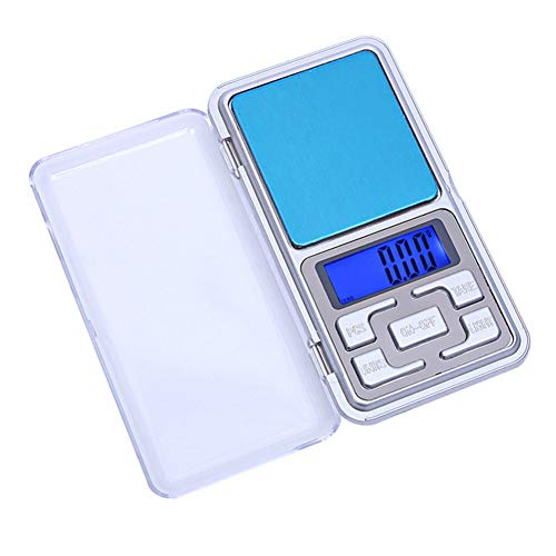 Momangel Joyas Llamadas Escalas para TeléFonos MóViles PortáTiles Mini Bolsillo Balanzas ElectróNicas Palma PrecisióN ElectróNica 500/0.01G Plata Silver 0.1~500g