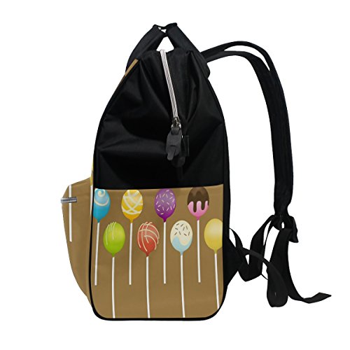 momie Sac à langer Fourre-tout Sacs Plus Grande capacité bébé Sac à langer coloré Cake Pops Muti-function Sac à dos de voyage