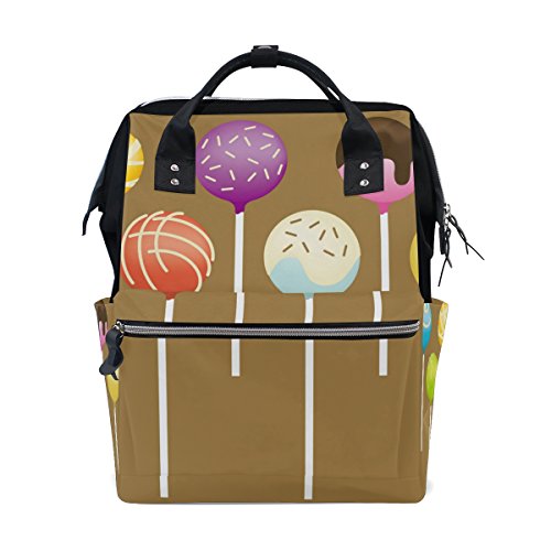 momie Sac à langer Fourre-tout Sacs Plus Grande capacité bébé Sac à langer coloré Cake Pops Muti-function Sac à dos de voyage