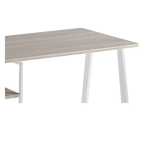 MOMMA HOME Mesa de Escritorio - Modelo Laure - Color Roble Canadian/Blanco - Diseño Moderno - Mesa Ordenador Muy Resistente - Material DM/Metal - Medidas 120 x 52 x 76,5 cm
