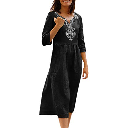MOMOXI Bolsillo con Hombro frío Estampado Floral Elegante Manga Larga Vestido Casual para Mujer Vestido Casual Slim Vestido de Citas Fiesta para Noche Vestido de Novia Fiesta o cóctel Boda