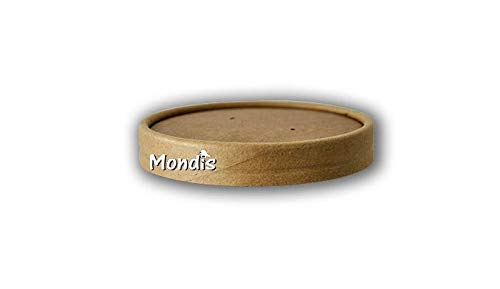 MONDIS Tapa TARRINA Kraft Natural VÁLIDA para TARRINA DE 473 ML. 16 oz Caja DE 500 tarrinas de Helado granizado Caldo sopas