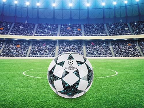 Mondo Toys 13846 - Balón de fútbol para Hombre, Talla 5, 400 g, Color Blanco, Negro y Azul