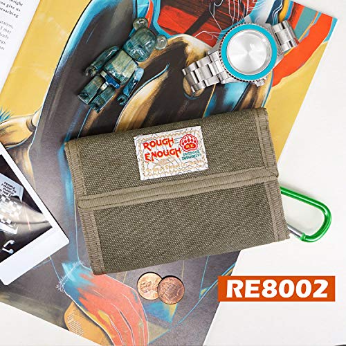 Monedero Casual Clásico de Tela de Rough Enough., Army Green