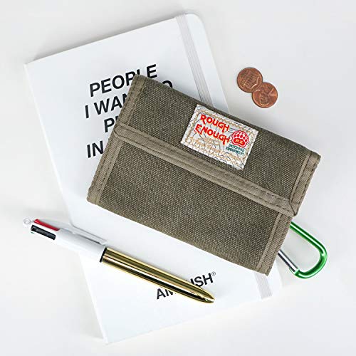 Monedero Casual Clásico de Tela de Rough Enough., Army Green