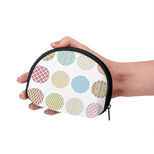 Monedero pequeño geométrico Pastel Colorido japonés para Mujer, Bonita Bolsa para Monedas para niña, Bolsa de Almacenamiento, Bolsa de Concha, Cartera