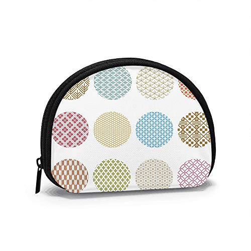 Monedero pequeño geométrico Pastel Colorido japonés para Mujer, Bonita Bolsa para Monedas para niña, Bolsa de Almacenamiento, Bolsa de Concha, Cartera