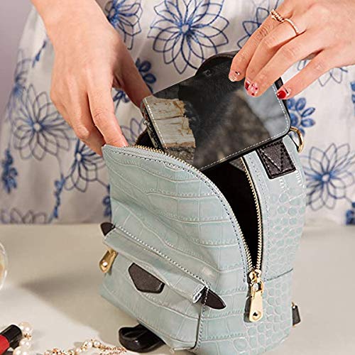 Monedero/Tarjeta de crédito Monedero American Black Bear Cub Escalada Naipes Monedero para Mujer Delgado Cuero PU Cremallera Alrededor Tamaño Compacto Soporte para Tarjetas de crédito Impermeable p