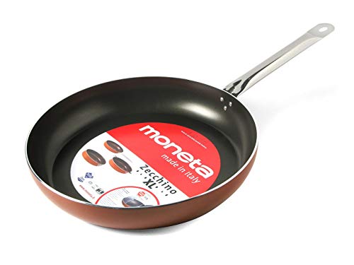 Moneta Zecchino, Sartén Profunda, Aluminio antiadherente, Cobre, 34 cm