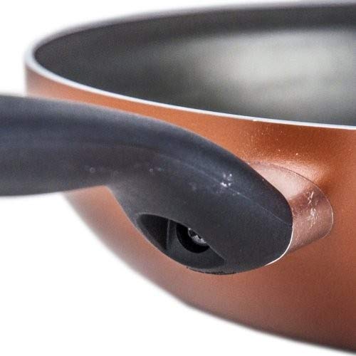 Moneta Zecchino, Wok, Aluminio antiadherente, Cobre, 28 cm