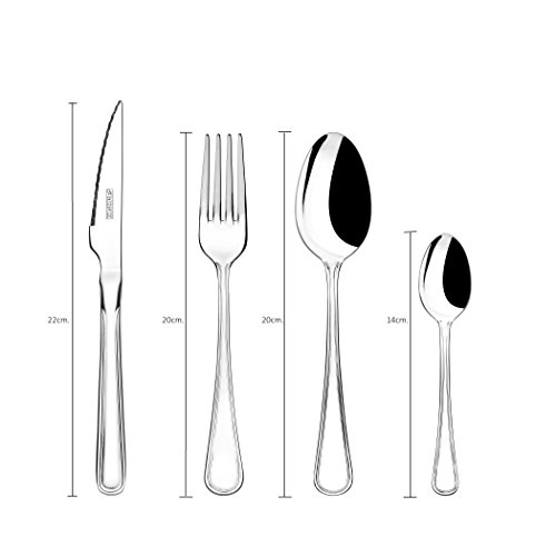 Monix Manila - Set 49 piezas cubiertos de acero inox 18/10 con cuchillo chuletero y estuche Nogal (12 comensales)