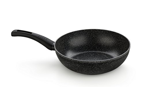 Monix Wok para saltear, Aluminio, Gris Oscuro Antracita, 28 cm