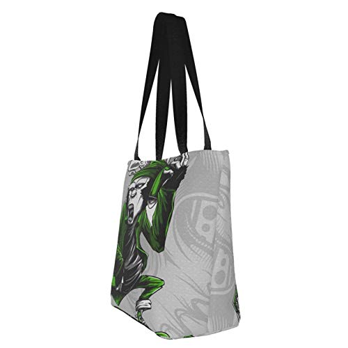 Monkey Handling Pintura en aerosol y monopatín Bolsas de tela reutilizables para compras de comestibles, Bolsas de moda para manualidades, Diseños creativos