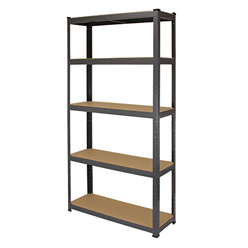 Monster Racking - 2 Estanterías T-Rax de Acero Sin Tornillos Grises 90cm x 30cm x 180cm