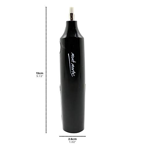 Mont Marte Goma Electrica - 30 Recambios incluidos, a pilas - Ideal para un borrado fácil y cómodo - Borrador de 5mm - Goma de Borrar perfecto para Principiantes, Profesionales y Artistas