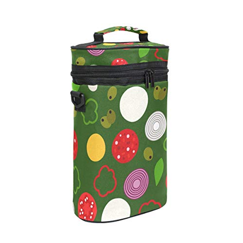 Montoj - Bolsa refrigeradora de vino portátil con 2 botellas, multiusos, aislante, para pizza