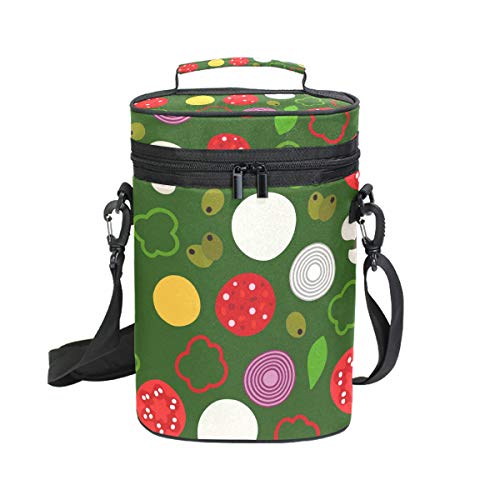 Montoj - Bolsa refrigeradora de vino portátil con 2 botellas, multiusos, aislante, para pizza