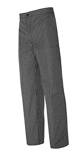 MONZA OBREROL Pantalón Largo Uniforme Cocina Unisex con Bolsillos Y Media Cintura Elástica. Ropa Chef/Cocinero/Cocinera/Hostelería. Talla S. Ref: 4002