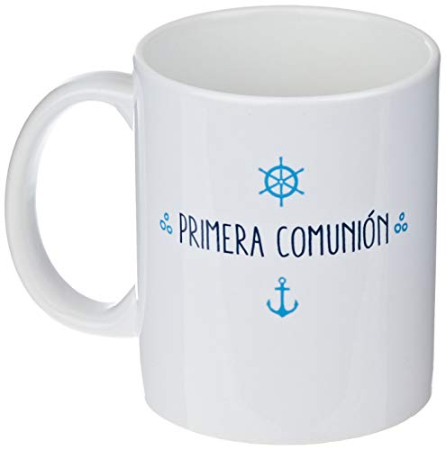 Mopec G754.1 Taza cerámica Comunión Marinero Mano en Bolsillo, Porcelana