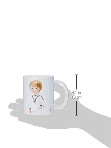 Mopec G754.1 Taza cerámica Comunión Marinero Mano en Bolsillo, Porcelana