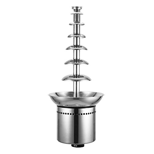Moracle Fuentes de Chocolate con Torre Fuente de Chocolate Comercial de 7 Pisos Fuente de Chocolate de Acero Inoxidable Fuente de Chocolate Cascada de 103 CM para Bodas/Fiestas